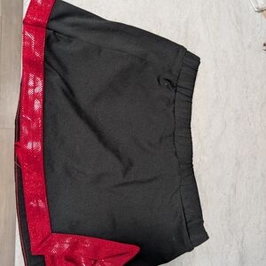 Varsity Black Shorts with Red Trim